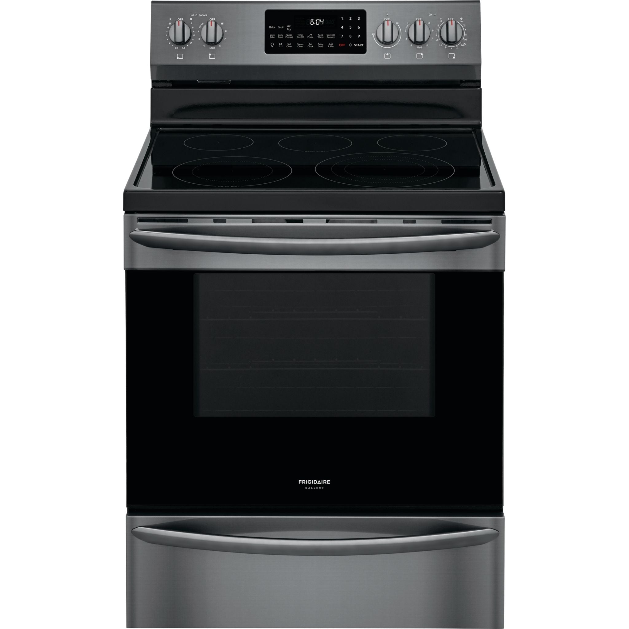 Frigidaire Gallery, Frigidaire Gallery 30" Electric Range (GCRE306CAD) - Black Stainless