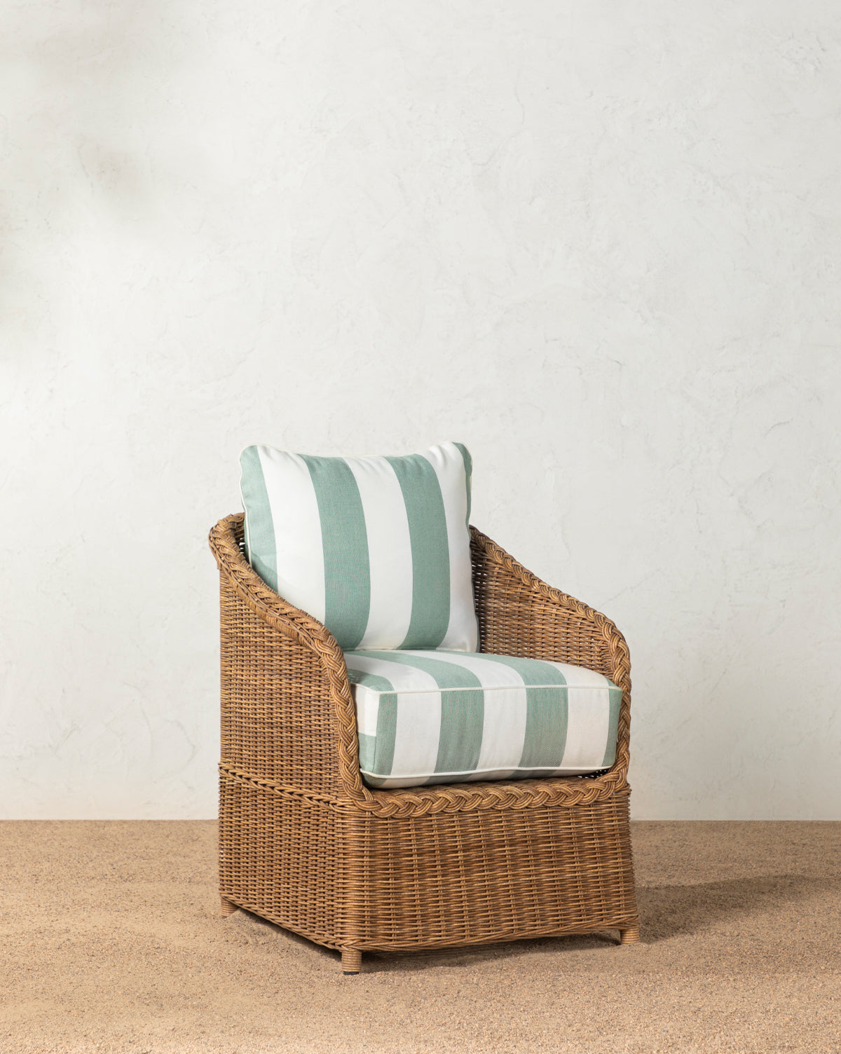 Makerspalm, Haviland Outdoor Dining Chair with Striped Cushions