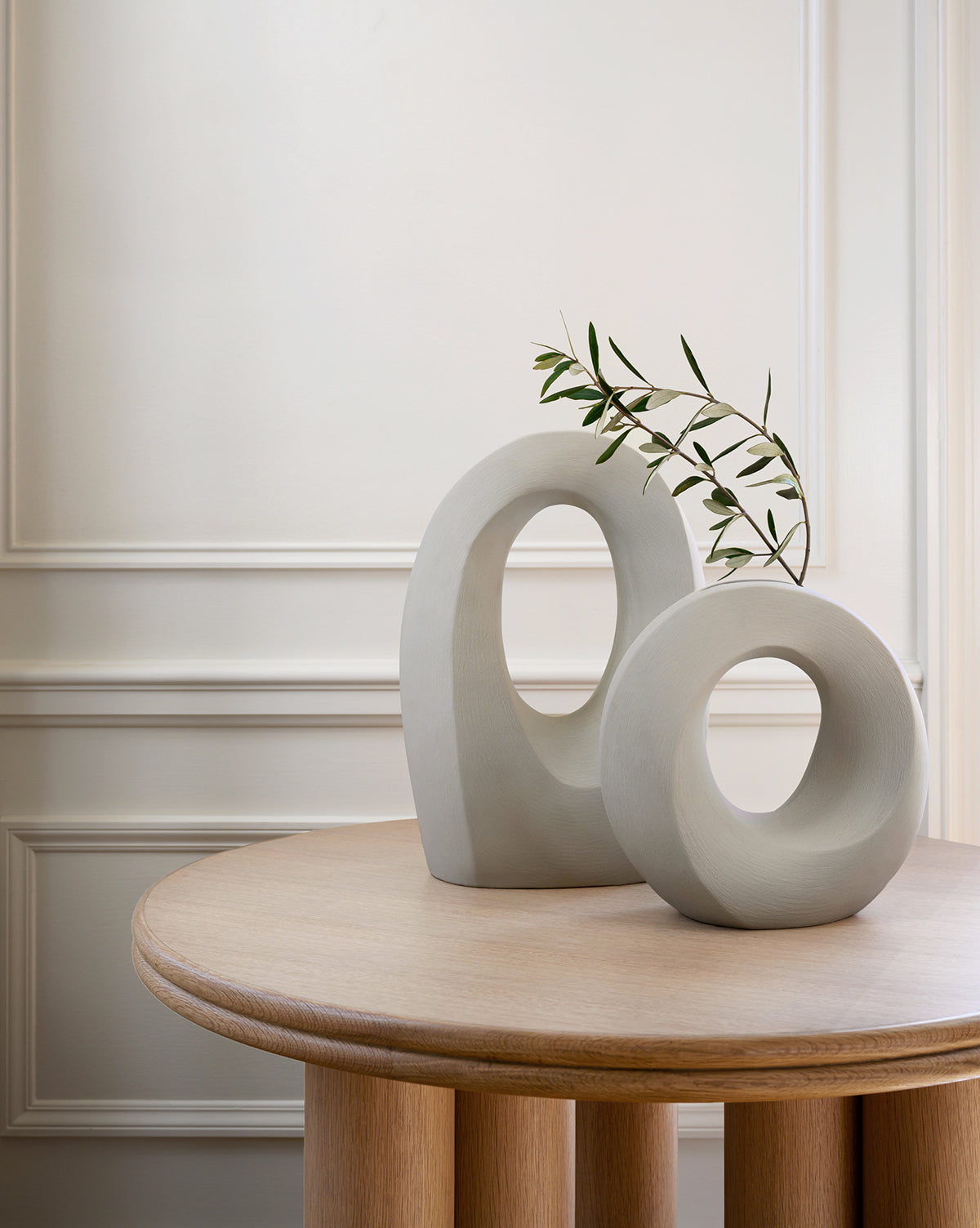 Zodax, Ivory Abstract Round Vase