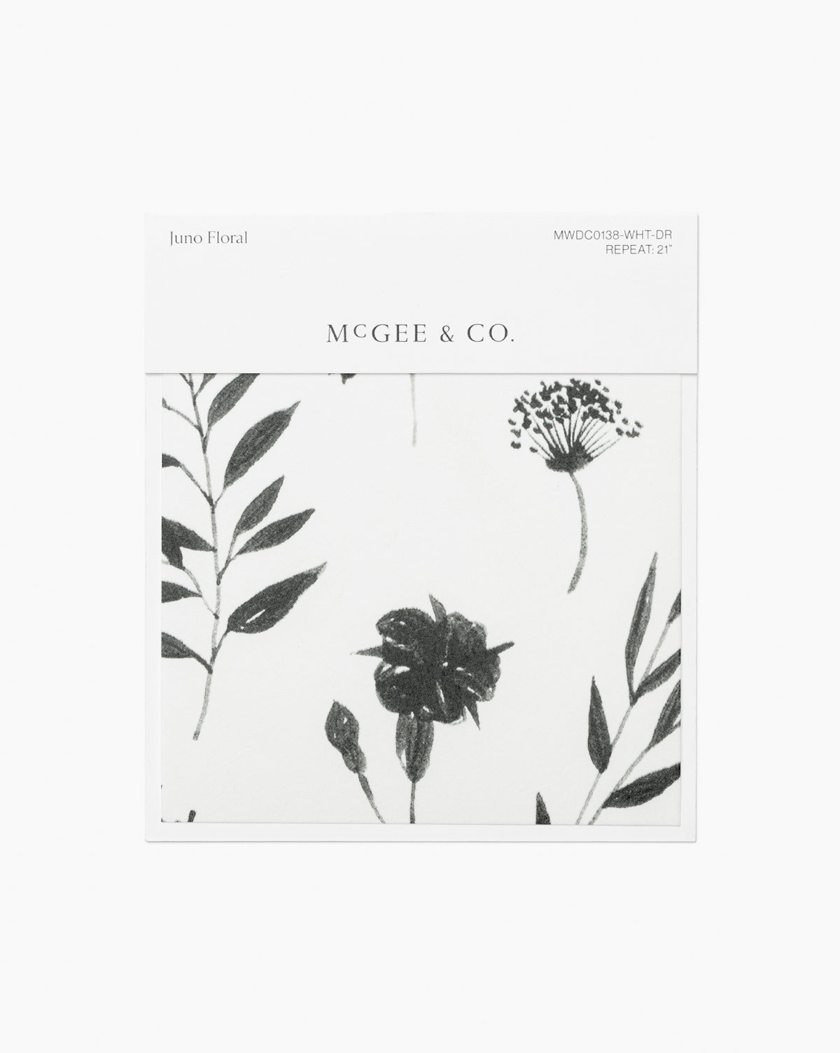 McGee & Co., Juno Floral in White Wallpaper Swatch