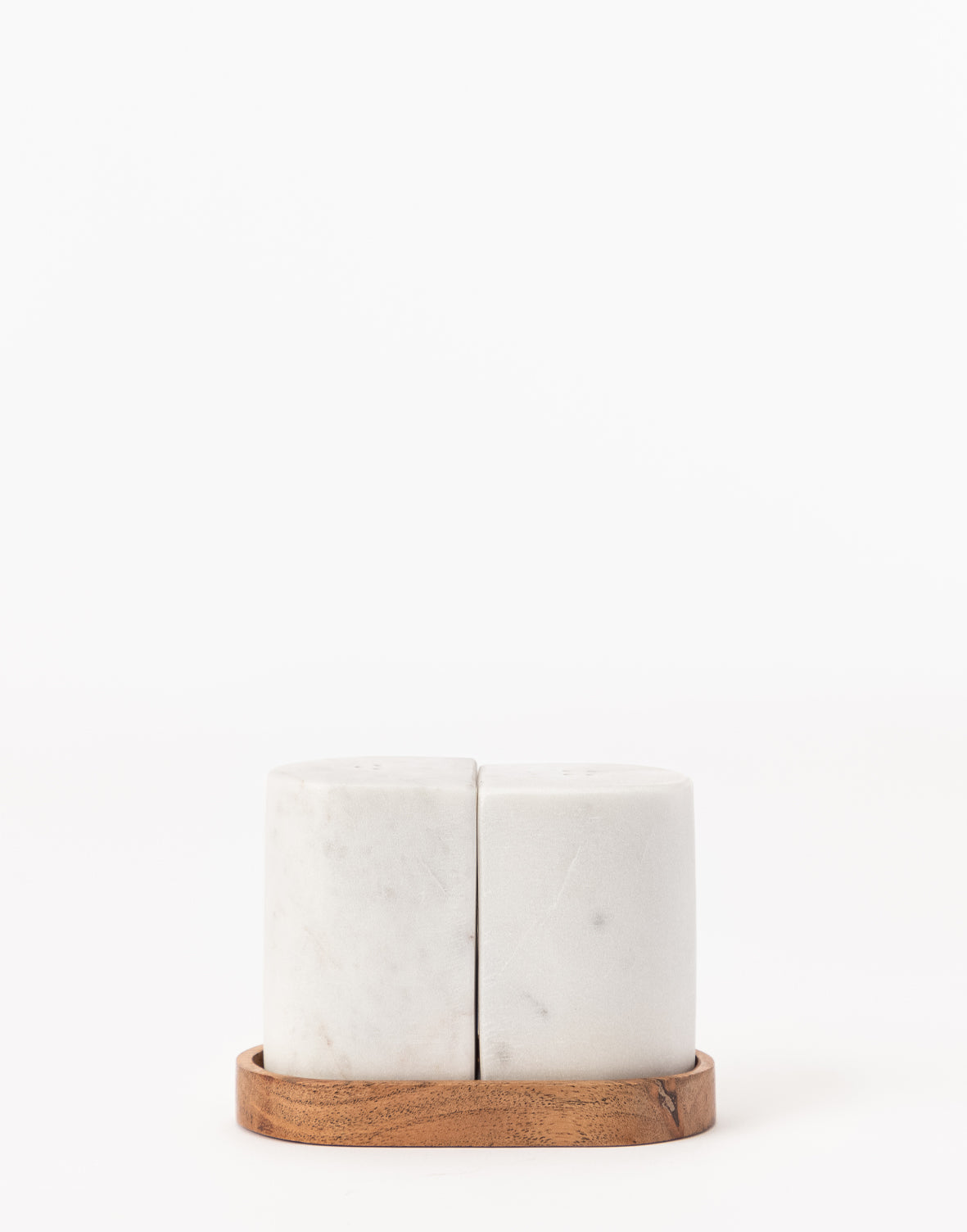Bloomingville, Marble Salt & Pepper Shakers with Wood Tray