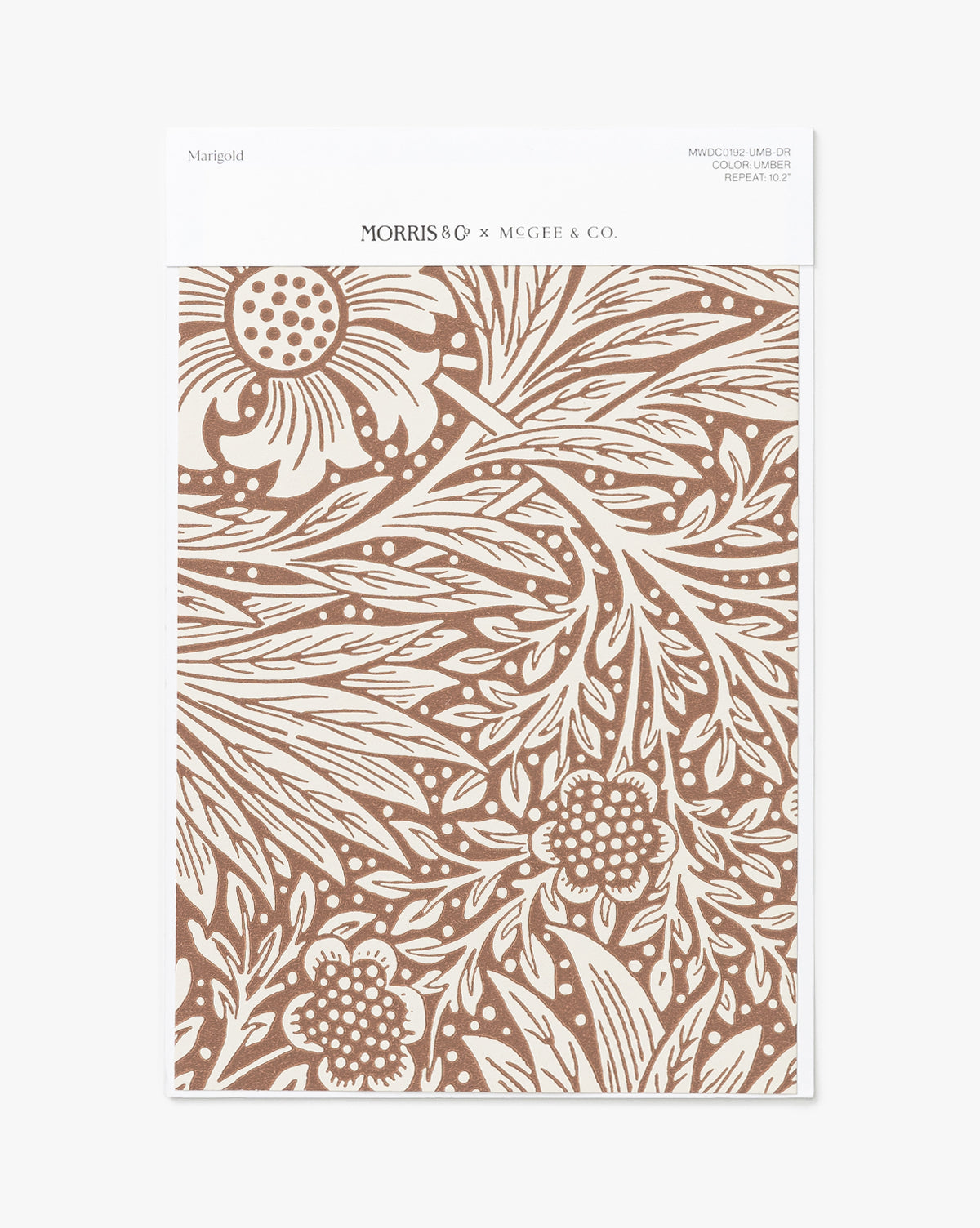 McGee & Co., Morris & Co. x McGee & Co. Marigold Umber Wallpaper Swatch