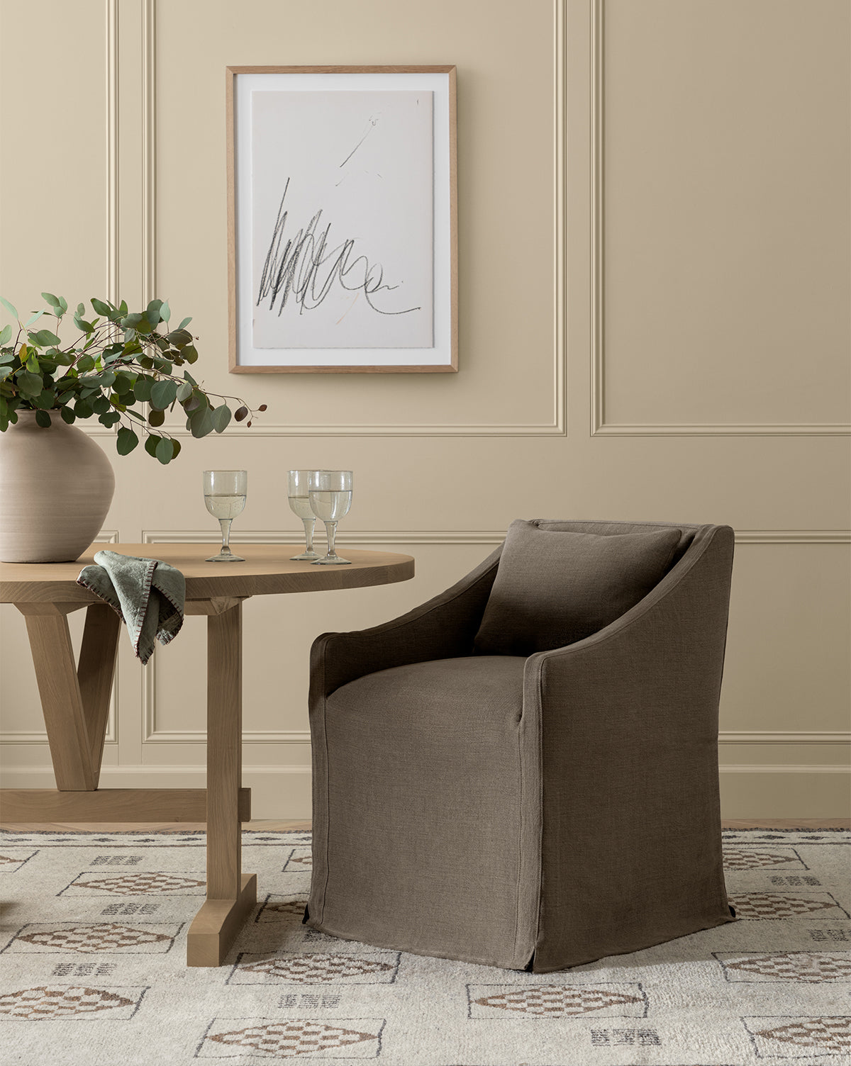 Rowe Fine Furniture, Olivier Slipcover Dining Arm Chair