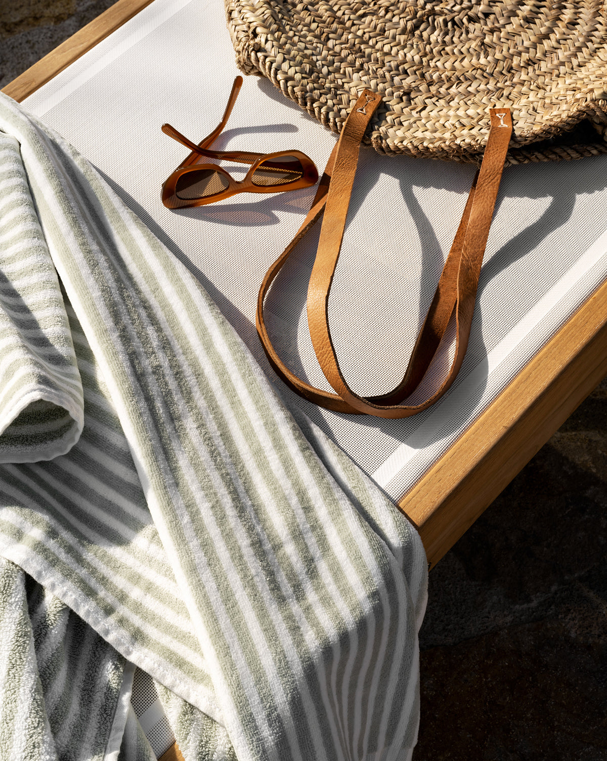 Business & Pleasure Co., Sage Striped Beach Towel