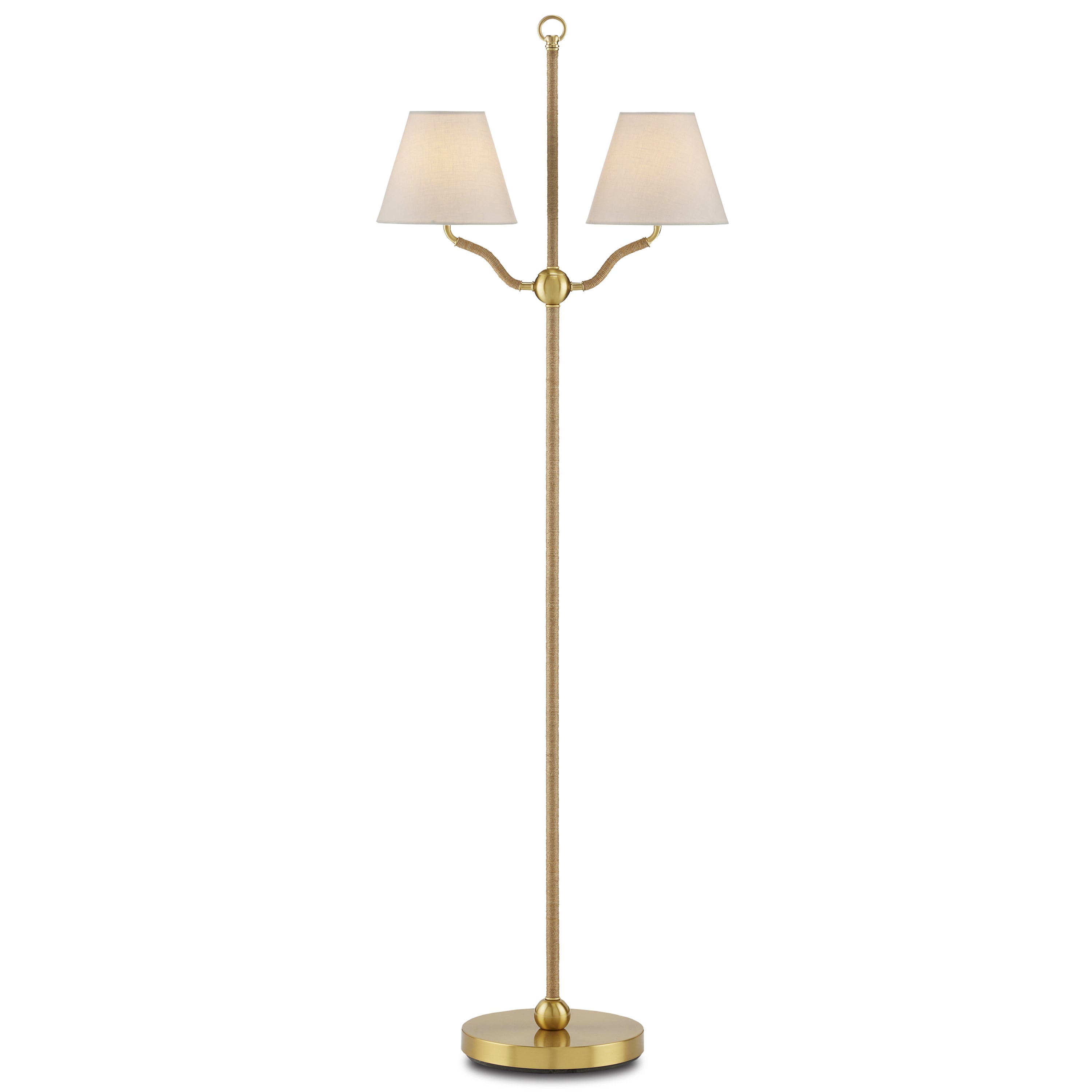Currey & Company, Sirocco Brass Floor Lamp