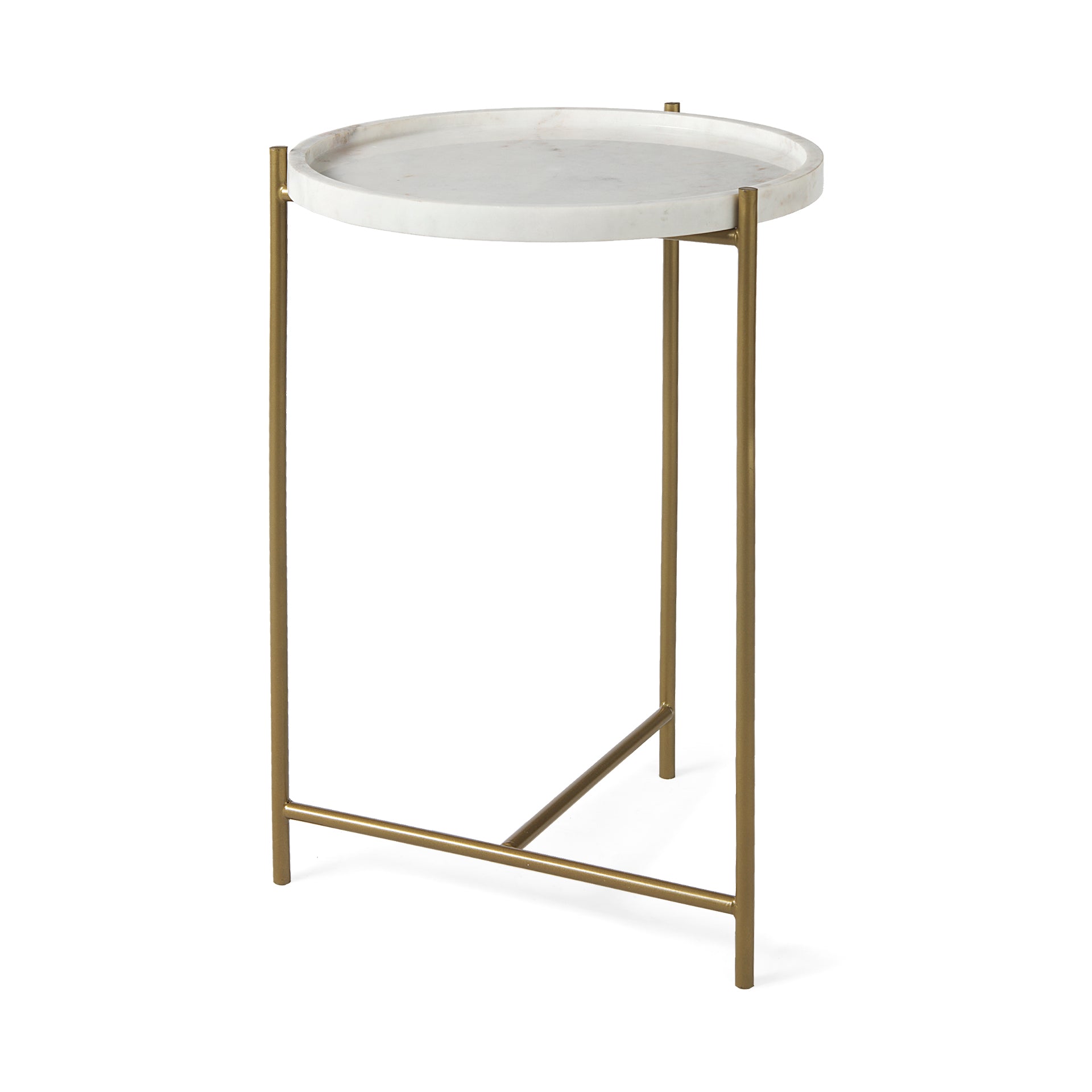 Mercana, Starbuck Side Table | Gold/Marble